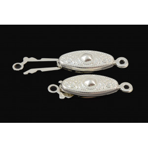 OVAL SILVER PLATED FISHHOOK CLASP